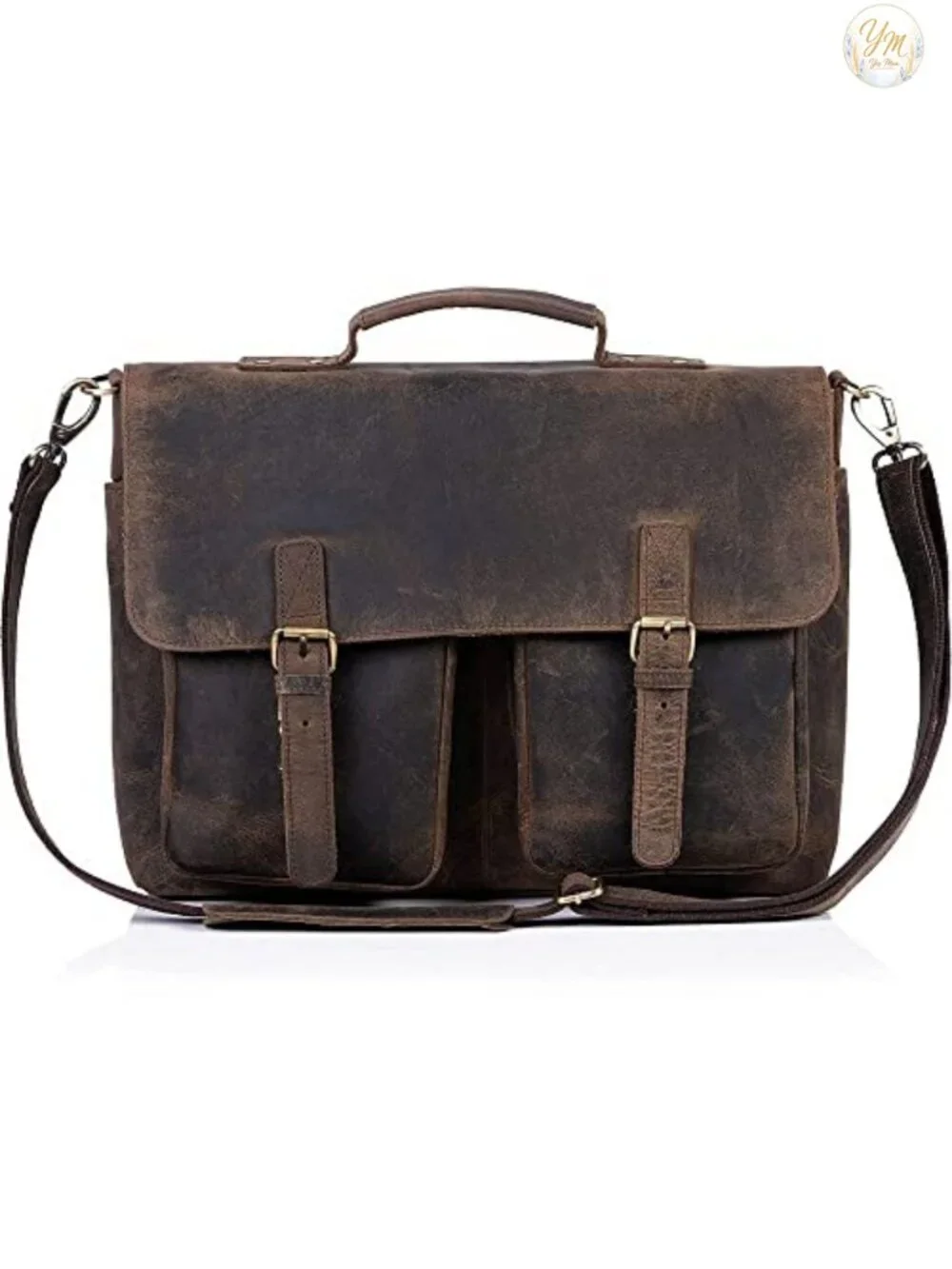 Leather Laptop Messenger Bag Briefcase Satchel 16